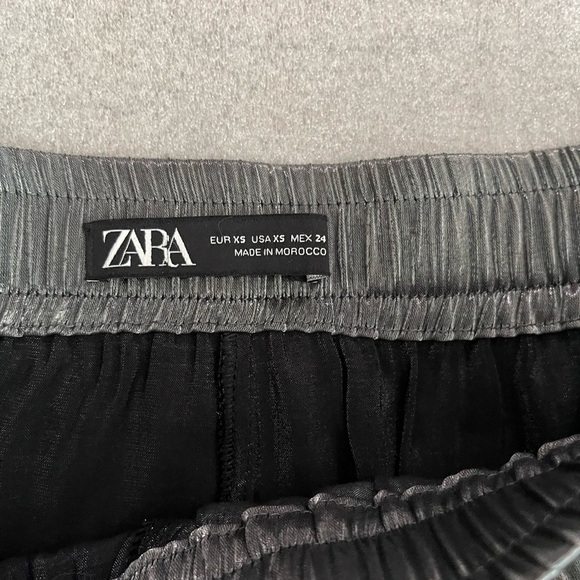 [XS]Zara Metallic Gray Wide leg Trousers - Picture 2 of 8